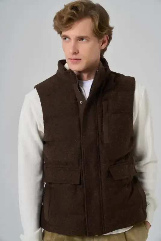 Modazone Men COFFEE Trend Wool Dynamic Fit Padded Vest - 5