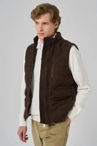 Modazone Men COFFEE Trend Wool Dynamic Fit Padded Vest - 6