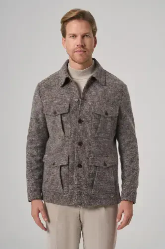 Modazone Men COFFEE Trendy Wool Dynamic Fit Shirt Jacket - 1