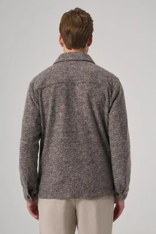 Modazone Men COFFEE Trendy Wool Dynamic Fit Shirt Jacket - 5