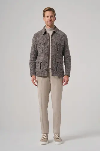 Modazone Men COFFEE Trendy Wool Dynamic Fit Shirt Jacket - 4