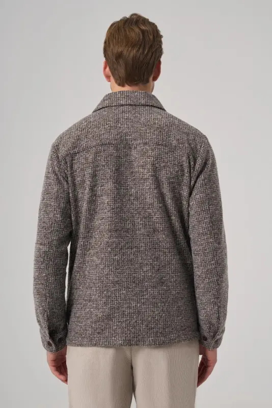 Modazone Men COFFEE Trendy Wool Dynamic Fit Shirt Jacket - 5