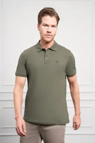 Modazone Men Khaki Basic Polo Collar Dynamic Fit T-Shirt - 4