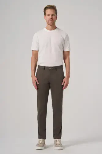 Modazone Men Khaki Cotton Trend Slim Fit Chino Trousers - 3