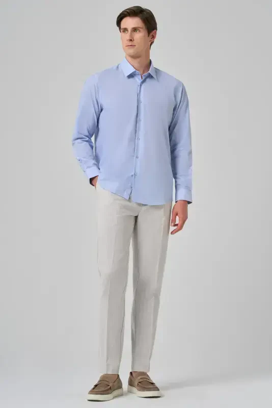 Modazone Men L. BLUE Trend Regular Fit Shirt - 2