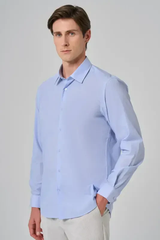 Modazone Men L. BLUE Trend Regular Fit Shirt - 3