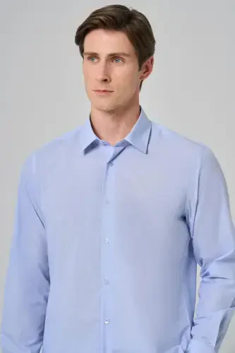 Modazone Men L. BLUE Trend Regular Fit Shirt - 4