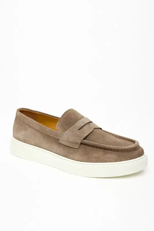 Modazone Men LIGHT BROWN Summer Casual Eva Sole Suede Shoes - 1