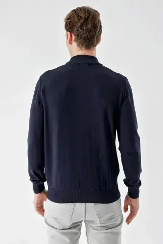 Modazone Men Navy Blue Basic Half Turtleneck Dynamic Fit Comfort Fit Knitwear - 6