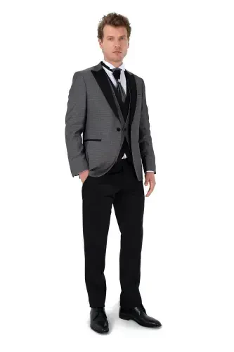 Modazone Men OPEN GRAY New York Vested Groom Suit - MORVEN (1)