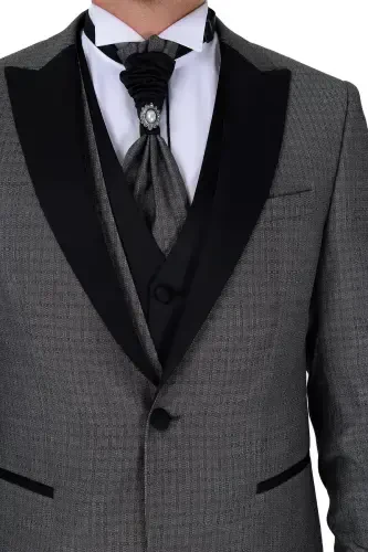 Modazone Men OPEN GRAY New York Vested Groom Suit - 3