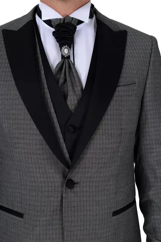 Modazone Men OPEN GRAY New York Vested Groom Suit - 3