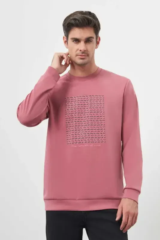 Modazone Men Rose Trend Crew Neck Sweatshirt - 2