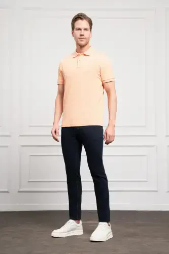 Modazone Men Salmon Basic Polo Collar Dynamic Fit T-Shirt - 2