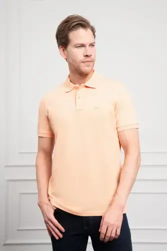 Modazone Men Salmon Basic Polo Collar Dynamic Fit T-Shirt - 3