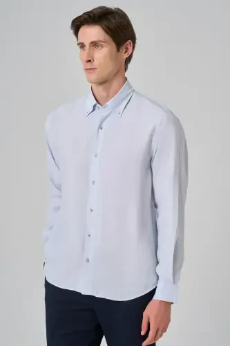 Modazone Men's A. BLUE Dynamic Fit Button-Down Collar Modal Shirt - MORVEN (1)