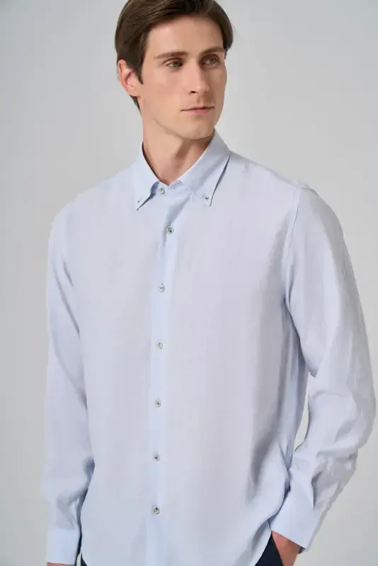 Modazone Men's A. BLUE Dynamic Fit Button-Down Collar Modal Shirt - 3