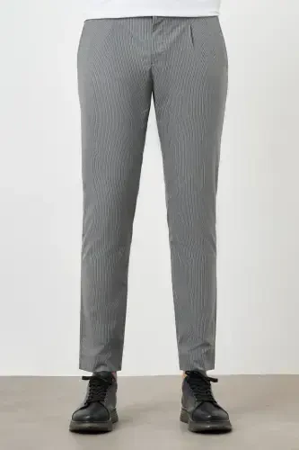 Modazone Men's Anthracite Polyviscose Trend Pleated Slim Fit Sports Trousers - MORVEN (1)