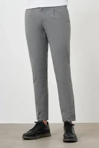 Modazone Men's Anthracite Polyviscose Trend Pleated Slim Fit Sports Trousers - MORVEN (1)