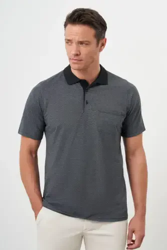 Modazone Men's Anthracite Trend Pocketed Polo Collar T-Shirt - MORVEN (1)