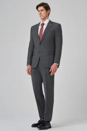 Modazone Men's Anthracite Wool Blend Trendy Patterned Dynamic Fit Suit - MORVEN (1)