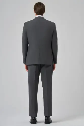 Modazone Men's Anthracite Wool Blend Trendy Patterned Dynamic Fit Suit - 5