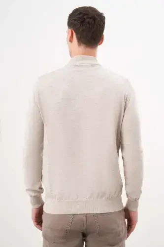 Modazone Men's Beige Basic Turtleneck Dynamic Fit Relaxed Fit Knitwear - 5