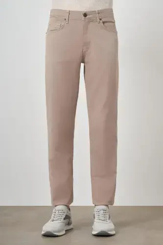 Modazone Men's Beige Cotton 5 Pocket Dynamic Fit Jean Denim Pants - 1