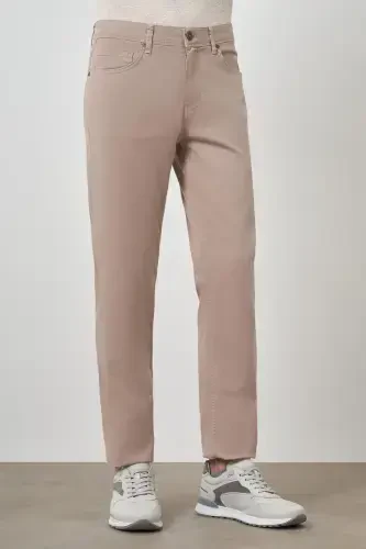 Modazone Men's Beige Cotton 5 Pocket Dynamic Fit Jean Denim Pants - 3