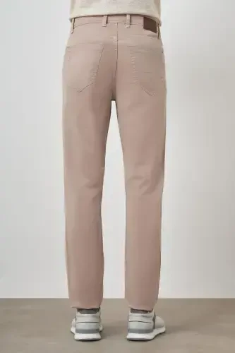 Modazone Men's Beige Cotton 5 Pocket Dynamic Fit Jean Denim Pants - 5