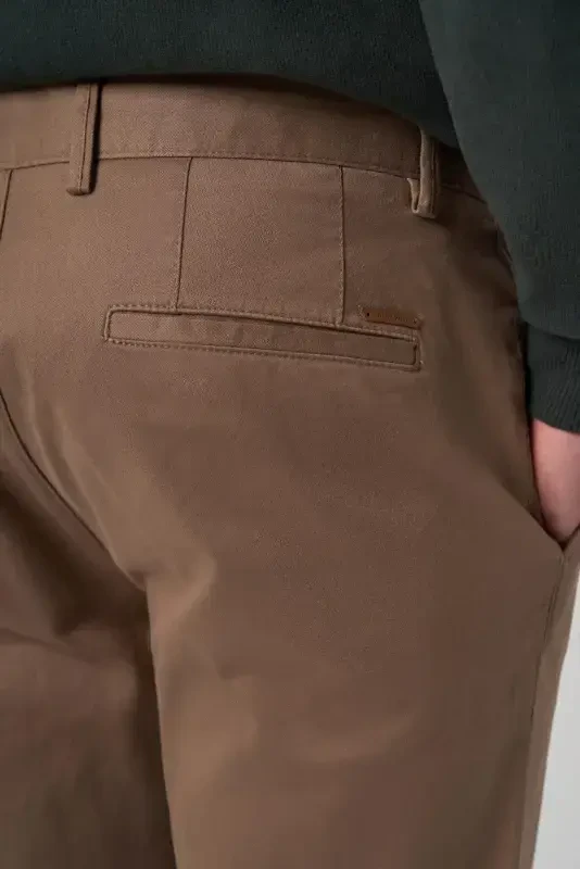 Modazone Men's Beige Cotton Trend Slim Fit Chino Trousers - 4