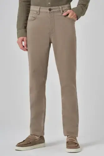 Modazone Men's Beige Denim 5 Pocket Dynamic Fit Jean Jeans 