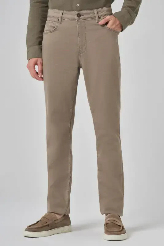 Modazone Men's Beige Denim 5 Pocket Dynamic Fit Jean Jeans - 1