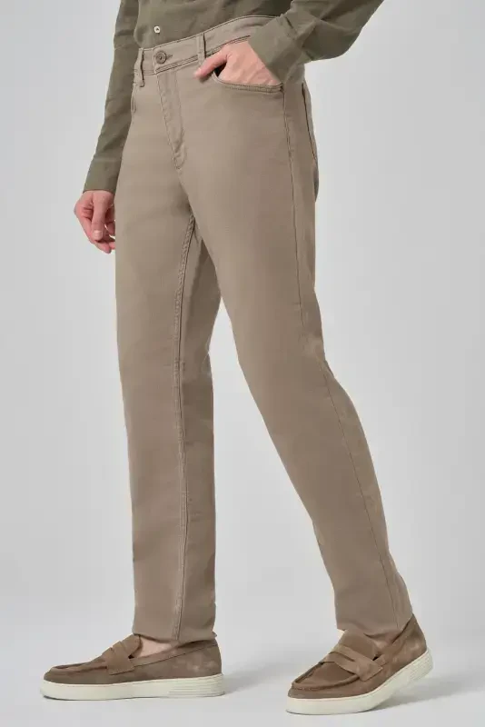 Modazone Men's Beige Denim 5 Pocket Dynamic Fit Jean Jeans - 4