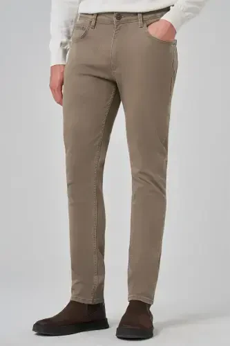 Modazone Men's Beige Denim 5 Pocket Slim Fit Jean Denim Pants 