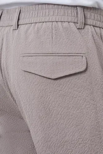 Modazone Men's Beige Polyester Elastic Waistband Trend Slim Fit Trousers - 5