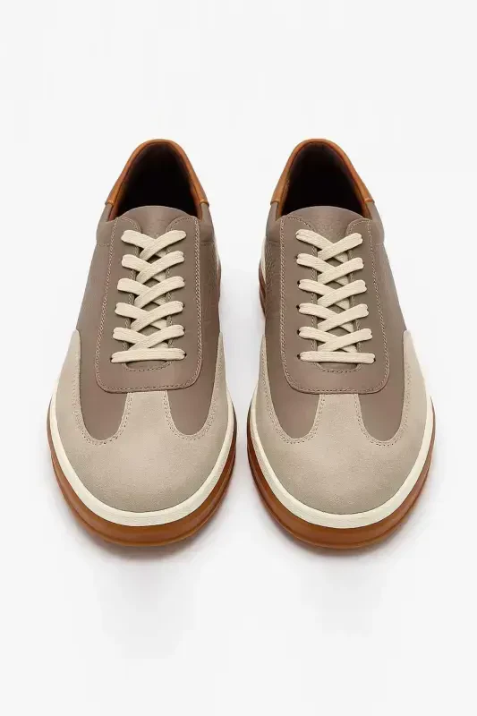 Modazone Men's Beige Seasonal Casual Leather Shoes - 2