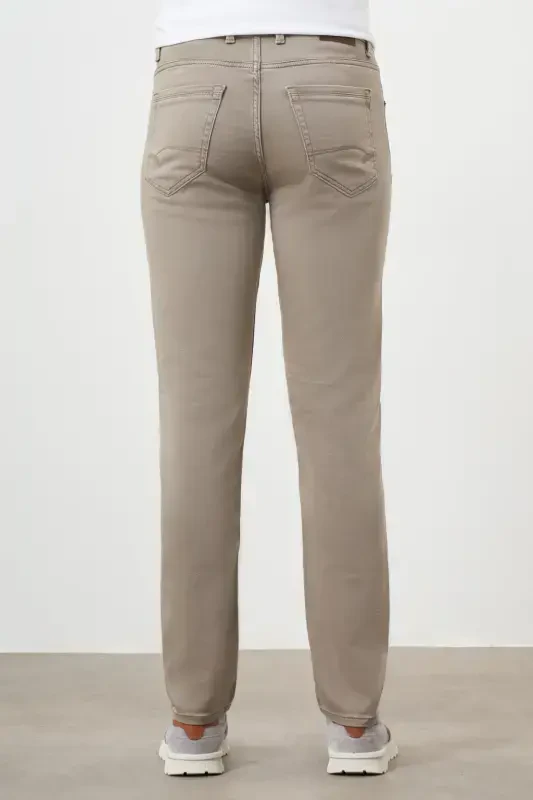 Modazone Men's Beige Seasonal Cotton 5 Pocket Dynamic Fit Jean Pants - 3