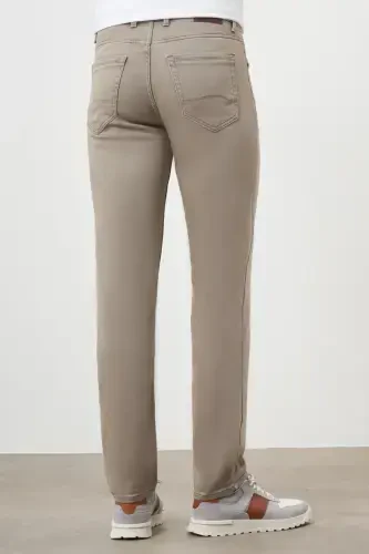 Modazone Men's Beige Seasonal Cotton 5 Pocket Dynamic Fit Jean Pants - 4