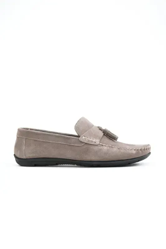 Modazone Men's Beige Summer Casual Suede Shoes - 1