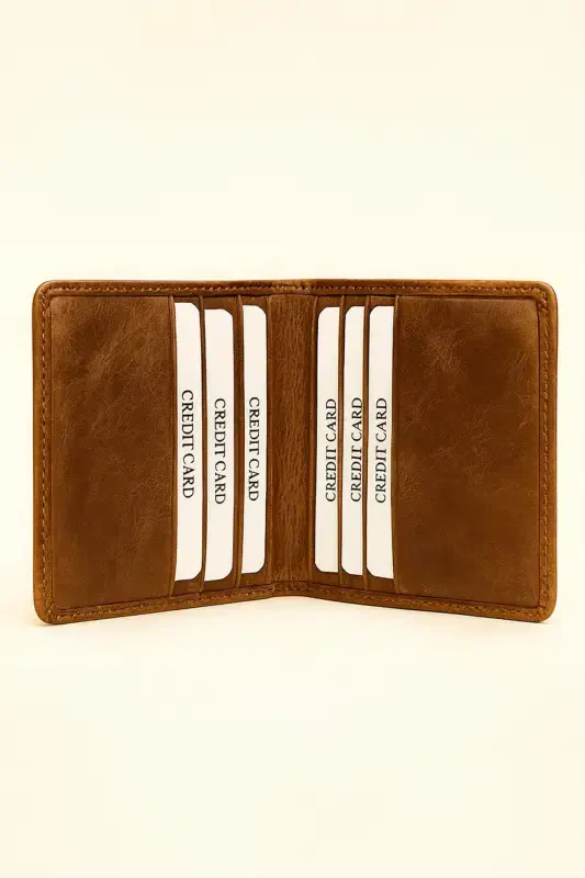 Modazone Men's Black 100% Leather Wallet Cardholder - 2