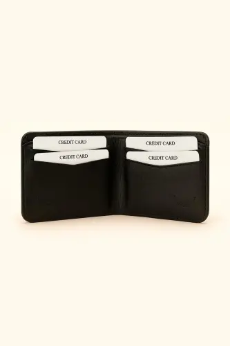 Modazone Men's Black 100% Leather Wallet Cardholder - MORVEN (1)