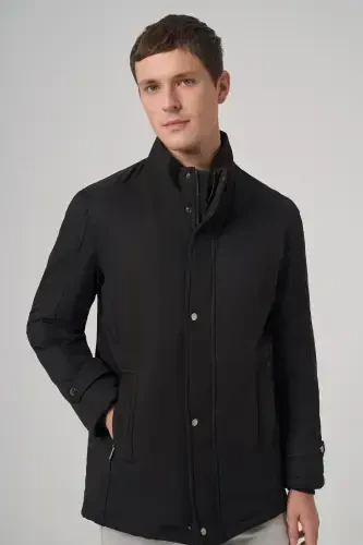 Modazone Men's Black Aston Snap Fastening Side Pocket Dynamic Fit Relaxed Fit Jacket - 2