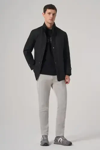 Modazone Men's Black Aston Snap Fastening Side Pocket Dynamic Fit Relaxed Fit Jacket - 4