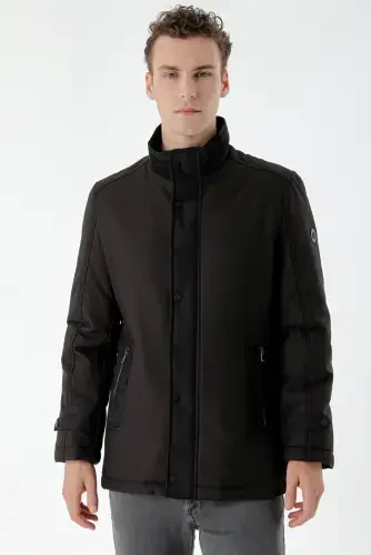 Modazone Men's Black Aston Snap Fastening Side Pocket Dynamic Fit Relaxed Fit Jacket - 6