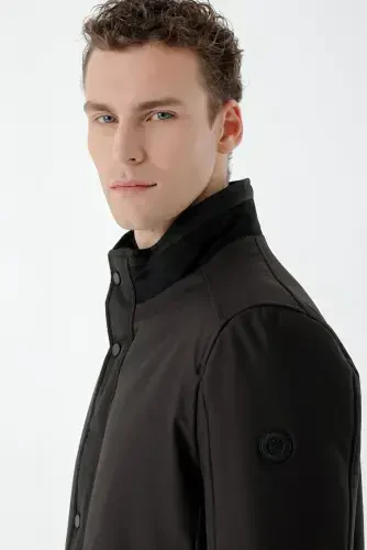 Modazone Men's Black Aston Snap Fastening Side Pocket Dynamic Fit Relaxed Fit Jacket - 10