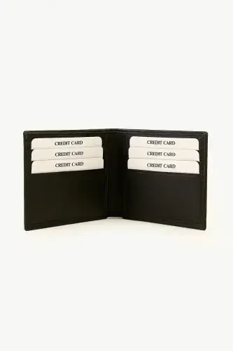 Modazone Men's Black Basic 100% Leather Wallet - MORVEN (1)