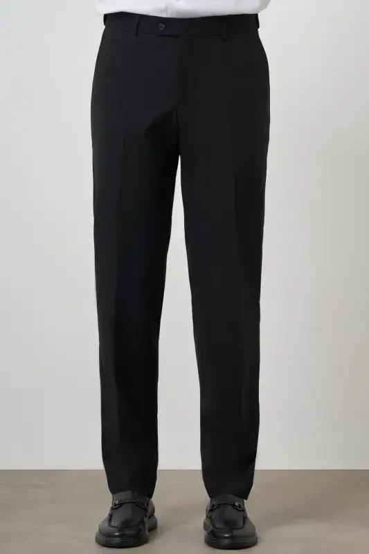 Modazone Men's Black Basic Dynamic Fit Trousers - MORVEN