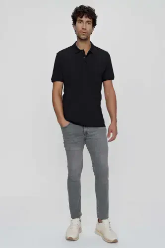 Modazone Men's Black Basic Plain 100% Cotton Plus Size Relaxed Fit Short Sleeve Polo Shirt - 5