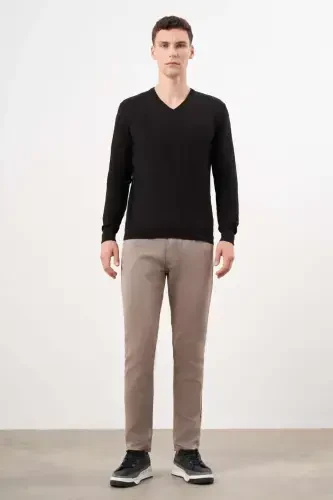 Modazone Men's Black Basic V Neck Dynamic Fit Comfort Cut Knitwear - 4